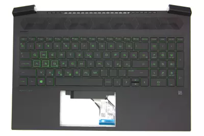 HP Pavilion Gaming 16-A000, 16T-A000 sorozathoz gyári új magyar háttér-világításos zöld - fekete billentyűzet modul (M02039-211)
