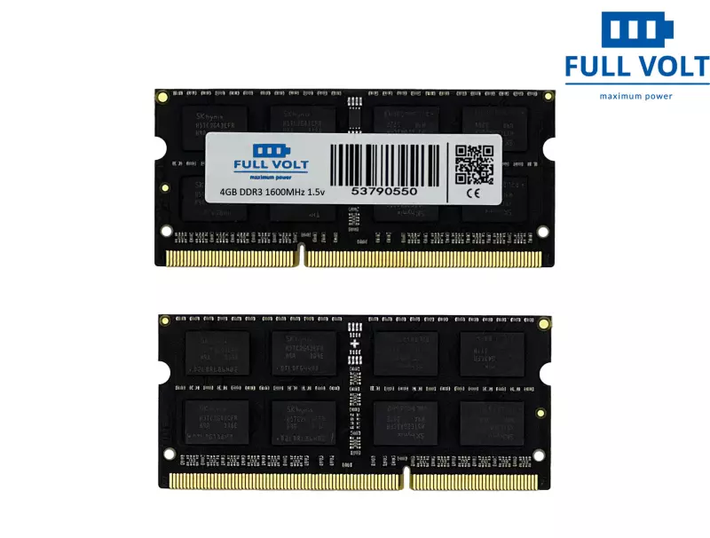 FULL VOLT 4GB DDR3 1600MHz laptop memória