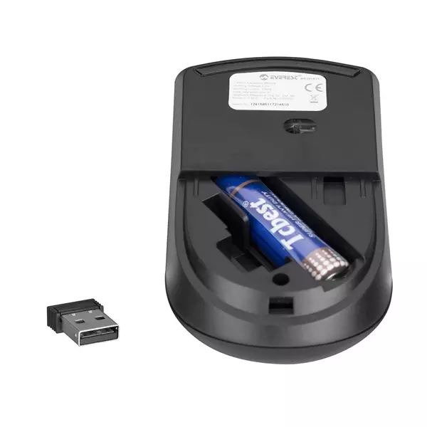 Everest USB optikai vezeték nélküli fekete egér (CM-675, E35053)