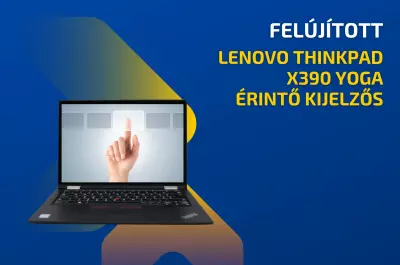Lenovo ThinkPad X390 YOGA | Intel Core i5-8365U | 8GB memória | 256 GB SSD |  13,3 colos Full HD érintőképernyő | Magyar billentyűzet | Windows 10 PRO + 2 év garancia!