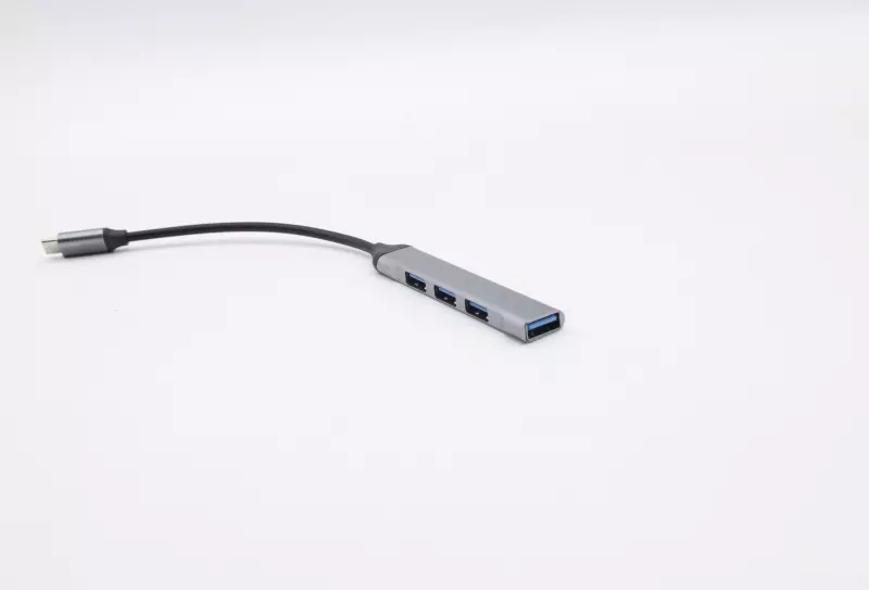 USB hub, elosztó 1db Type-C (apa) - 1db USB 3.0 + 3db USB 2.0 (anya) porttal
