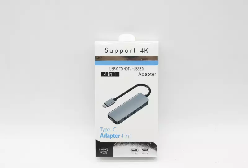USB-C HUB 4 port átalakító a következőkre: HDMI, USB-C, 1db USB 3.0, 1db USB 2.0