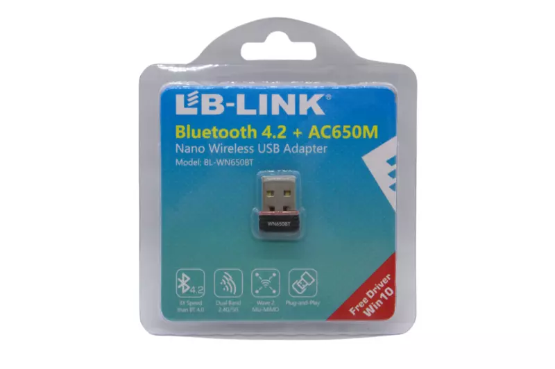 LB-LINK® Bluetooth 4.2+AC650M 200/433Mbps Dual Band USB Bluetooth és WiFi adapter (BL-WN650BT)
