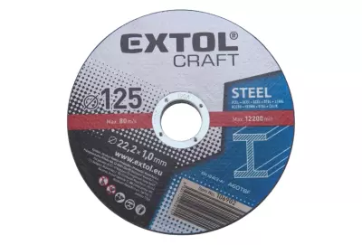 EXTOL® Craft vágókorong acélhoz | Flex korong | 125x1x22.2mm, max 12200 fordulat percenként (106902)