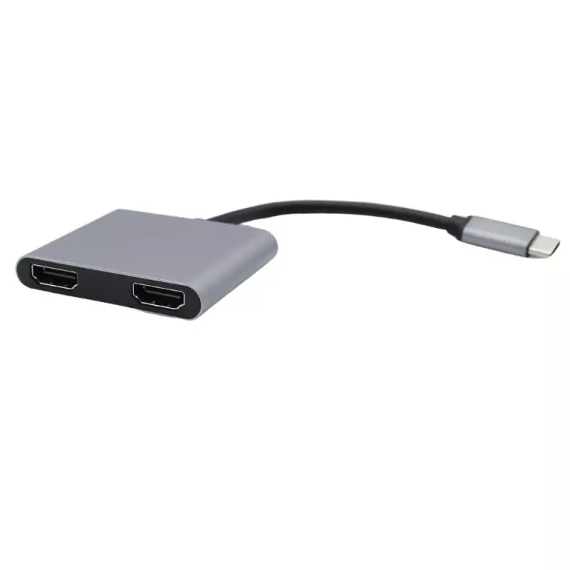 USB-C (TYPE-C) to 2xHDMI adapter, USB3.0, PD, 4K és FULL HD 1080p felbontás