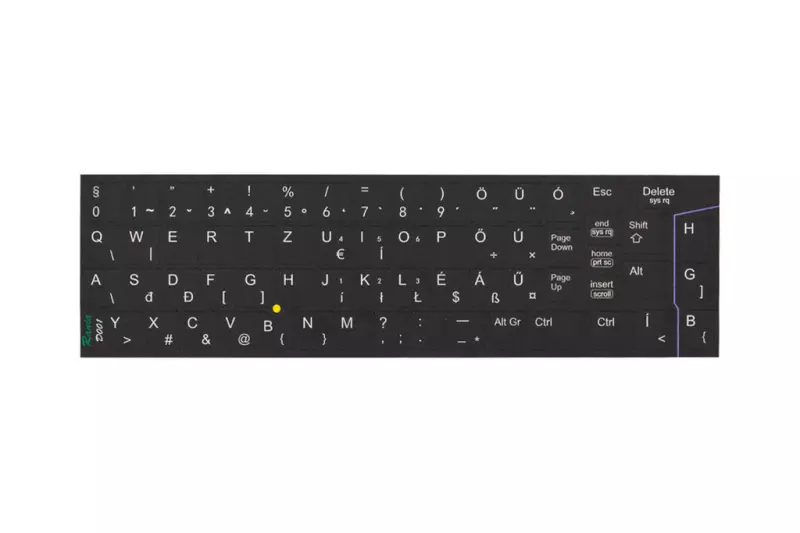 3M fekete kopásálló gyári minőségű magyar bevonat fehér betűvel, Dell Latitude , D-001