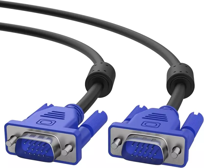 VGA-VGA 5m (D-sub) Monitor Összekötő Kábel, Árnyékolt, Apa/Apa (Male/Male)