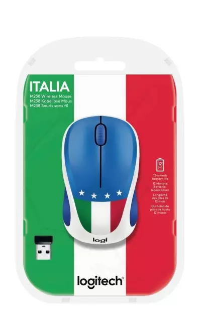 Logitech m238 Fan Collection Italy Olasz mintás USB optikai vezeték nélküli egér (910-005402)