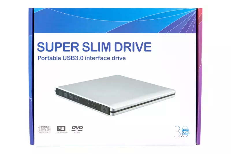 9,5mm Slim ODD (CD/DVD) meghajtóhoz szürke fém külső ház (átalakító: SATA/USB(3.0))