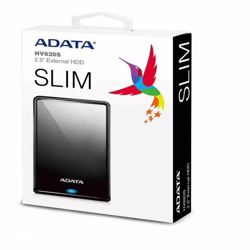 ADATA HV620S 1TB Slim USB 3.2 fekete külső winchester, AHV620S-1TU31-CBK
