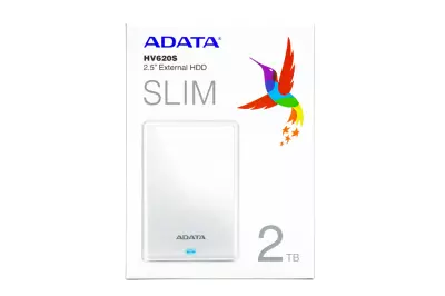 ADATA HV620S 2TB Slim fehér külső winchester (USB 3.1)