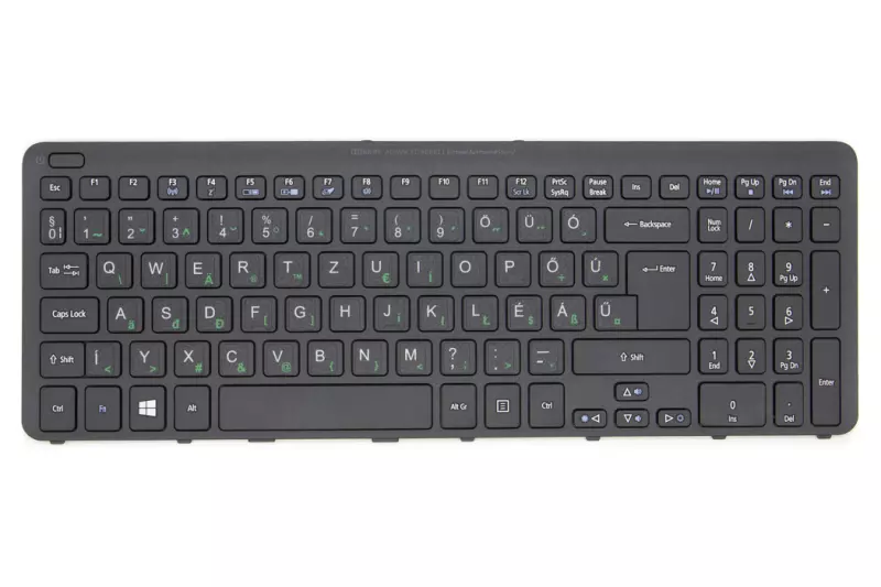 Acer Aspire V5-531, V5-571 gyári új, matricával magyarított keretes billentyűzet (60.M1LN1.012)