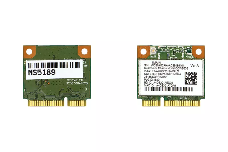 Acer használt Mini PCI-e (half) WiFi + Bluetooth (4.0) kártya (QCWB335)