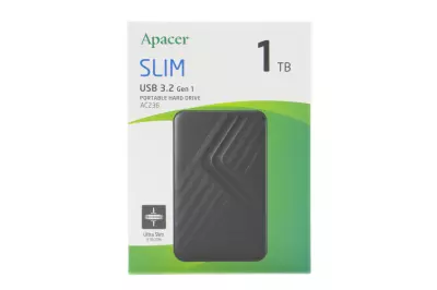 Apacer 2,5'' 1TB USB3.2 Gen1 külső winchester, fekete, Slim (AC236)