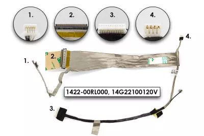 Asus K52DR, K52JC, K52JE gyári új CCFL LCD kábel, 1422-00RL000, 14G22100120V
