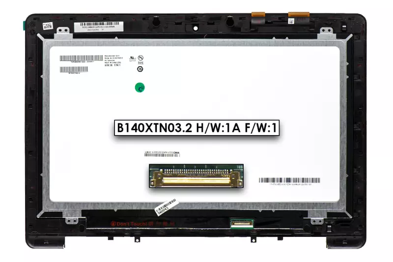 Asus S451LA, S451LB, S451LN gyári új LCD kijelző modul (14.0' HD 1366x768) (90NB02U1-R21000, B140XTN03.2 H/W:1A F/W:1)