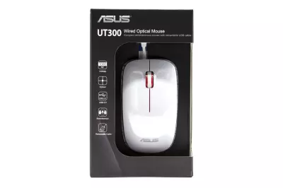 Asus UT300 vezetékes fehér-piros egér behúzható kábellel (90XB0460-BMU020)