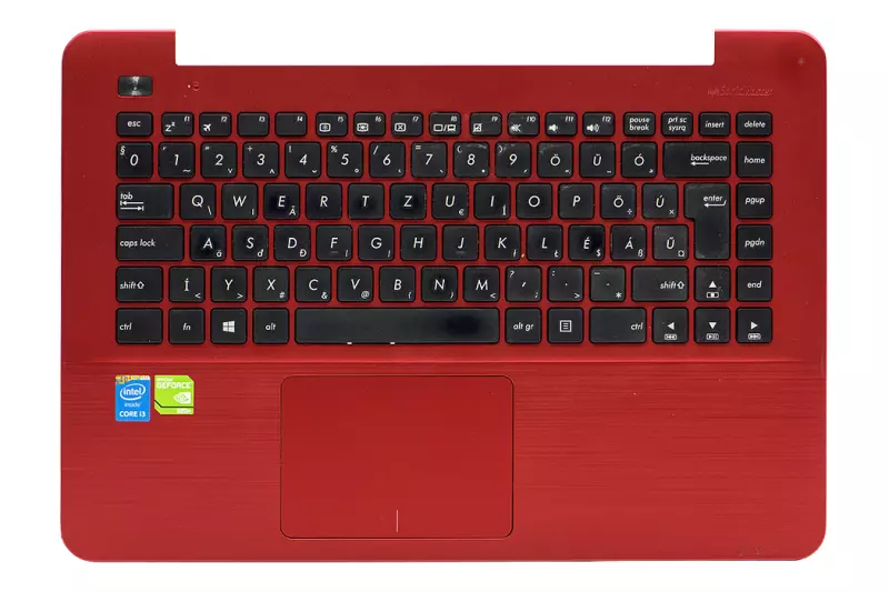 Asus X455LJ használt magyar piros billentyűzet modul touchpaddal (90NB08M4-R31HU0)