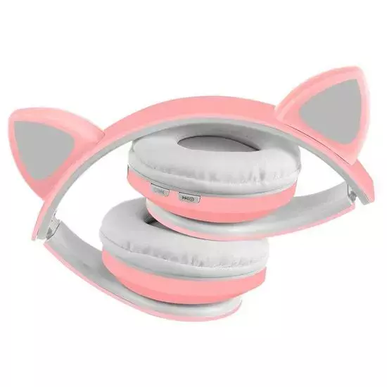 Bluetooth fülhallgató macskafüllel, Cat ears pink, rózsaszín (JST-B39M)