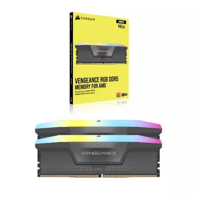 CORSAIR VENGEANCE RGB DDR5 32GB 6000MHz CL36, AMD EXPO 2x16Gb Kit