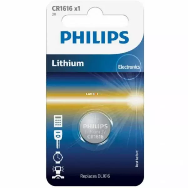 CR1616 / DL1616 CMOS gomb elem, 3V-os Philips