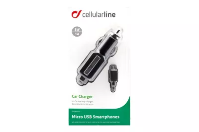 Cellularline microUSB autós tablet/telefon töltő (5W)