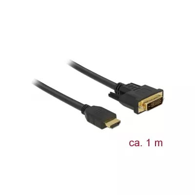 Delock HDMI (apa) - DVI-I 24+1 (apa) kábel 1m (85652)