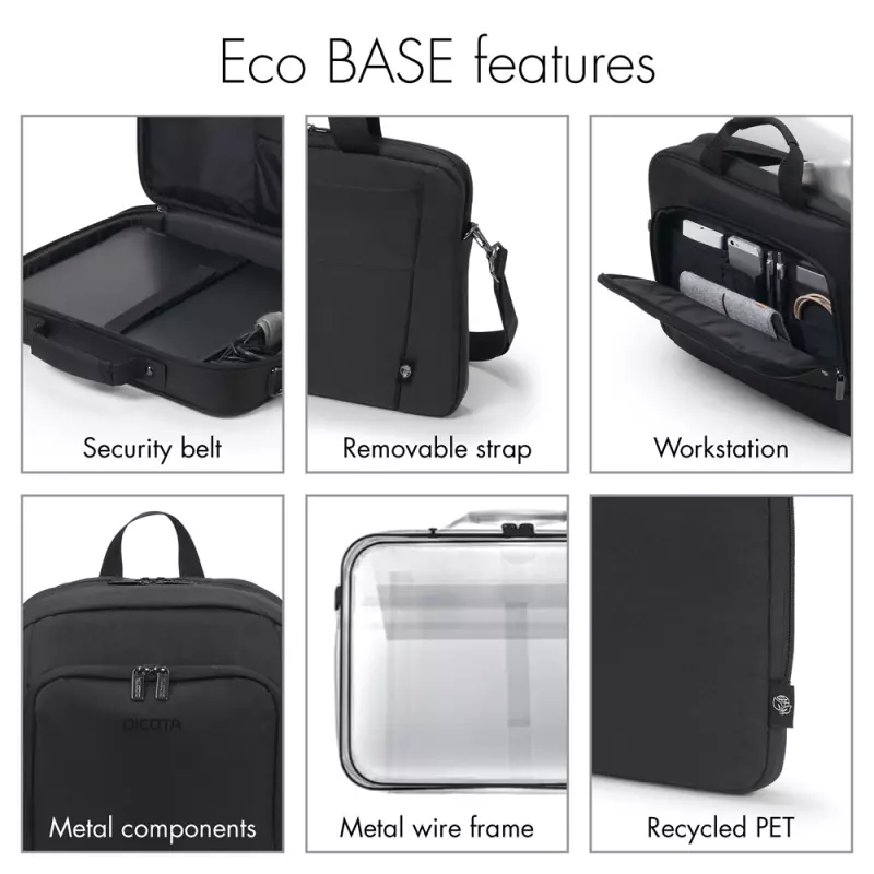 DICOTA Nagy Méretű Notebook/Laptop Táska Eco Multi BASE 17,3 Inch (D30447-RPET)