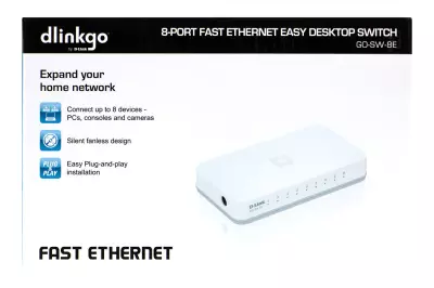 D-Link 10/100Mbps Fast Ethernet Switch, 8 portos, (GO-SW-8E/E)