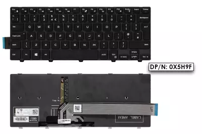 Dell Inspiron 14 5448, Latitude 3450 gyári új fekete angol (UK) háttér-világításos billentyűzet (0X5H9F)