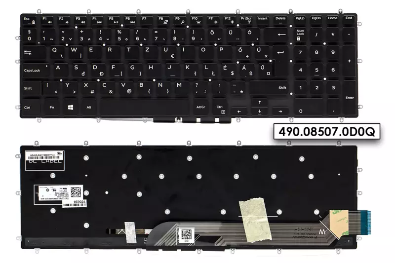 Dell Inspiron 5567, 7567, 7778 MAGYAR háttér-világításos laptop billentyűzet (0TJRHX, TJRHX)
