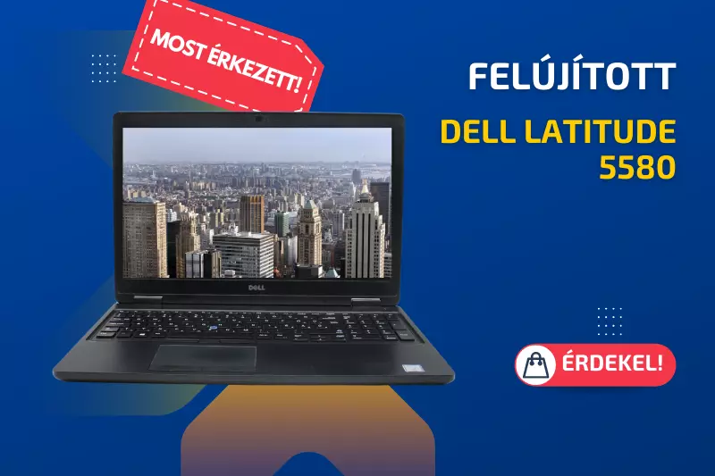 Dell Latitude 5580 | 15,6 colos FULL HD kijelző | Intel Core i5-7300U | 8GB memória | 256GB SSD | MAGYAR BILLENTYŰZET | Windows 10 Pro + 2 év garancia!