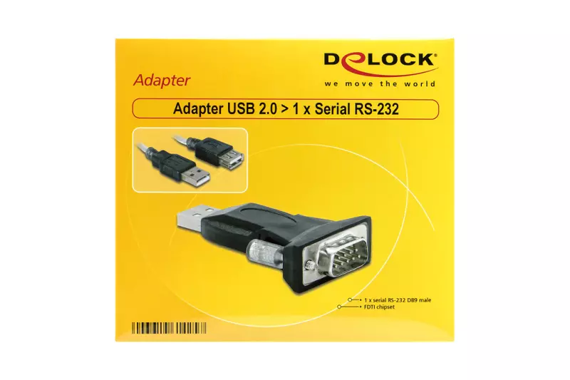 Delock USB 2.0 (apa) - Soros port (RS-232 DB9) (anya) átalakító kábellel (0.8m) (61425)