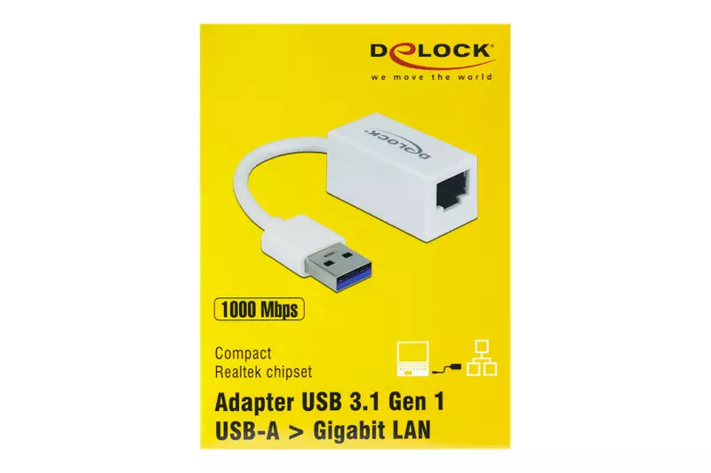 Delock USB 3.1 (apa) - Gigabit RJ45 (anya) LAN adapter, átalakító (65905)