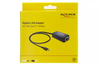 Delock USB Type-C (apa) - Gigabit RJ45 (anya) LAN adapter, átalakító (62642)