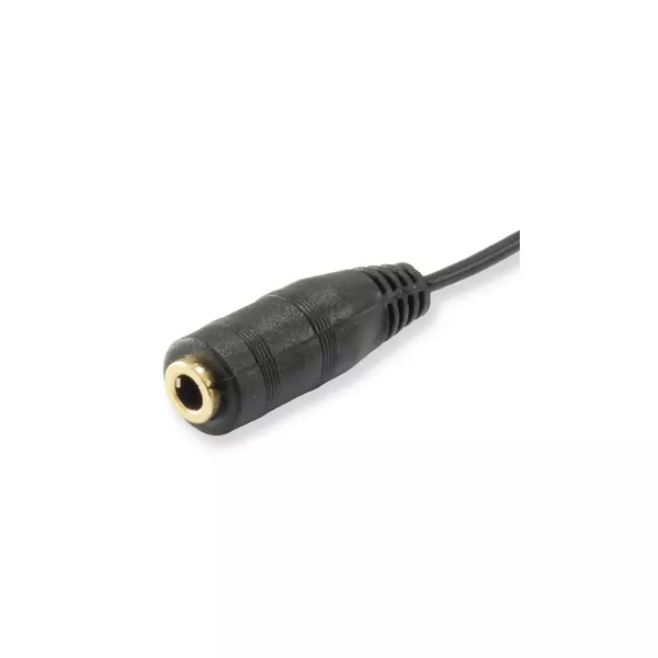 Equip 3,5mm jack Audió Y közösítő/átalakító kábel, 1 x anya csatlakozó, 2 x apa csatlakozó, 13cm, Audio eszközökhöz (147942)
