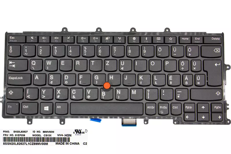 Lenovo ThinkPad X270 magyar gyári új fekete háttér-világításos billentyűzet (01EP039, 01EN563)