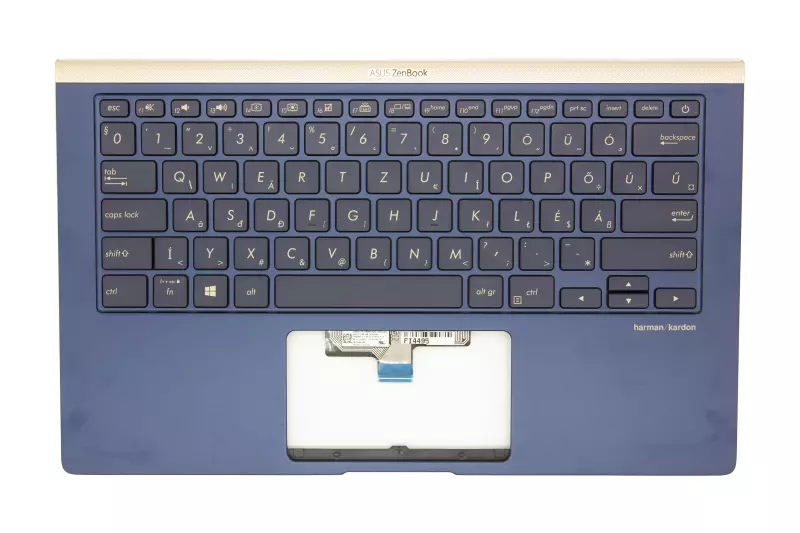 Asus ZenBook 14 UX433FA, UX433FN gyári új magyar háttér-világításos kék - fekete billentyűzet modul (90NB0JQ1-R32HU0)