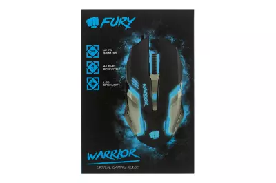 Fury Warrior vezetékes fekete-ezüst optikai gamer egér háttérvilágítással (NFU-0869)