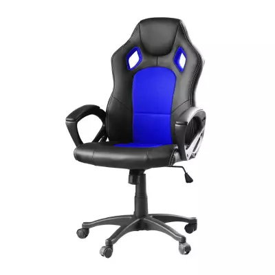 Gamer forgószék kék színű dönthető háttámlával, állítható magasság
