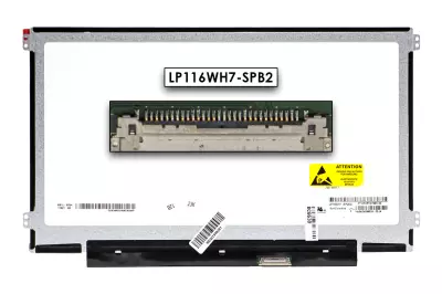 Gyári új matt 11.6' HD (1366x768) eDP IPS LED Slim kijelző (csatlakozó: 30 pin - jobb)