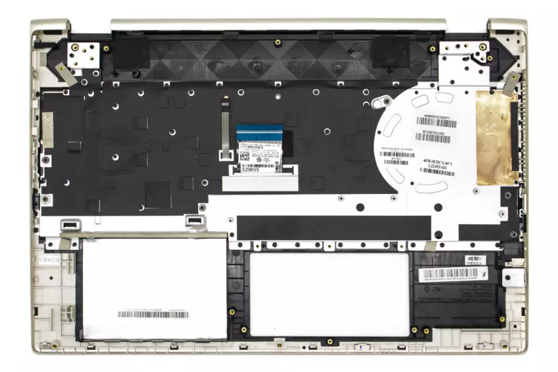 HP Pavilion X360 15-CR000, 15T-CR000 sorozathoz gyári új UK Angol fekete (halvány arany szélekkel) háttér-világításos billentyűzet modul (L20851-031)