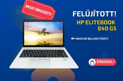HP EliteBook 840 G5 | 14 colos FullHD Érintőképernyő | Intel Core i5-8350U | 8GB RAM | 256GB SSD | Magyar billentyűzet | Windows 10 PRO + 2 év garancia!