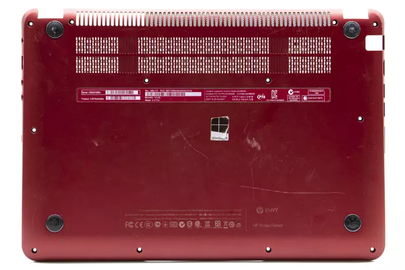 HP Envy 4-1000, 4-1100, 4-1200 használt piros alsó fedél (686092-001)