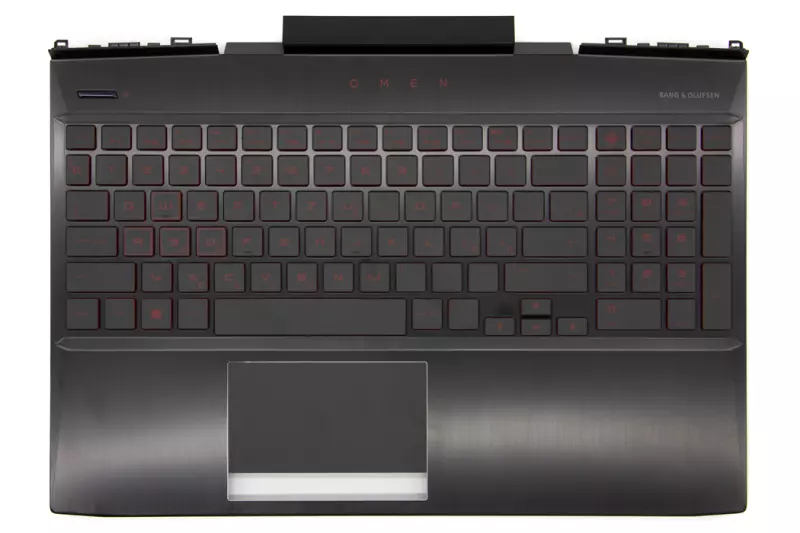 HP Omen 15-DC használt fekete-piros magyar billentyűzet modul touchpaddal (L32774-211)