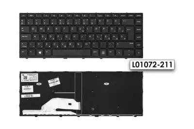 HP ProBook 430 G5, 440 G5 gyári új magyar fekete keretes billentyűzet (L01072-211)