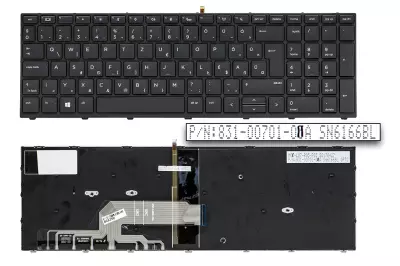 HP ProBook 450 G5, 455 G5, 470 G5 gyári új magyar keretes háttér-világításos billentyűzet (L01027-211)