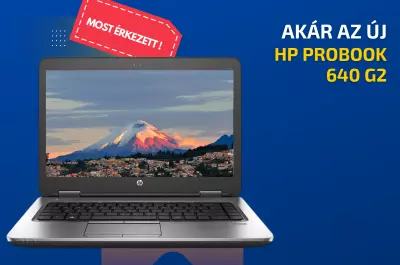 HP ProBook 640 G2 | 14 colos FHD kijelző | Intel Core I5-6200U | 8GB memória | 256GB SSD | Magyar billentyűzet | Windows 10 PRO + 2 év Garancia!