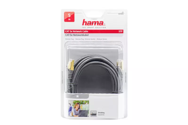 Hama 5m CAT5E szürke UTP Patch kábel, (00041896)