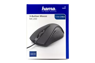 Hama MC-200 vezetékes optikai fekete egér